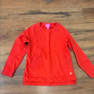 Lilly Pulitzer Red Crewneck Sweatshirt with Front Pockets